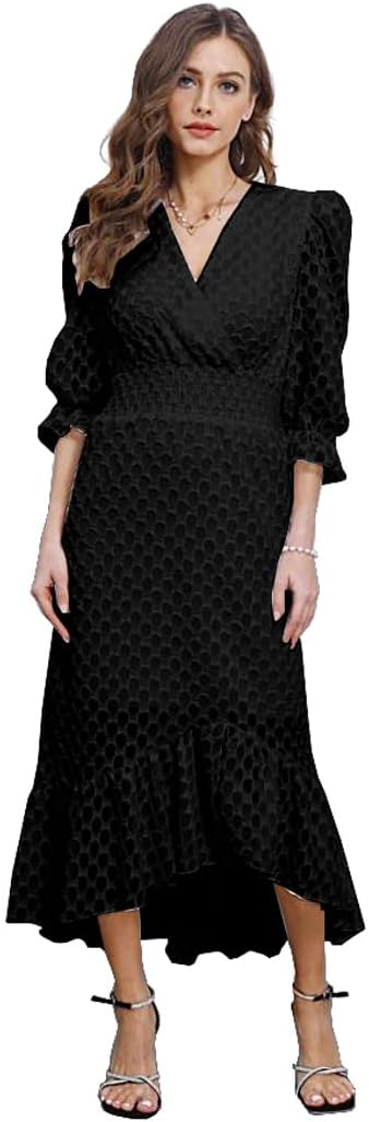 Womens Short Sleeve High Low V-Neck Long Maxi Boho Spring Summer Easter Dress Bridal Shower Dresses for Guest