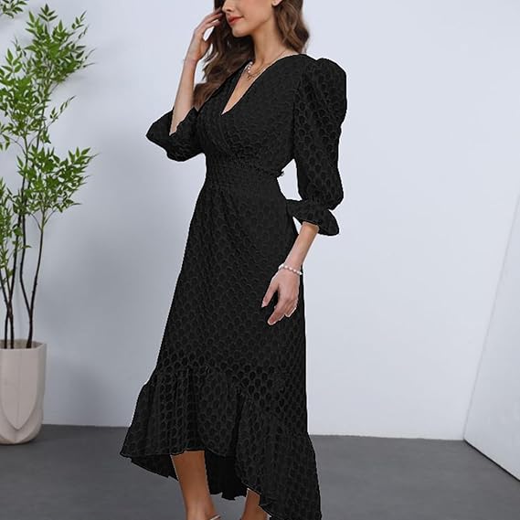 Womens Short Sleeve High Low V-Neck Long Maxi Boho Spring Summer Easter Dress Bridal Shower Dresses for Guest