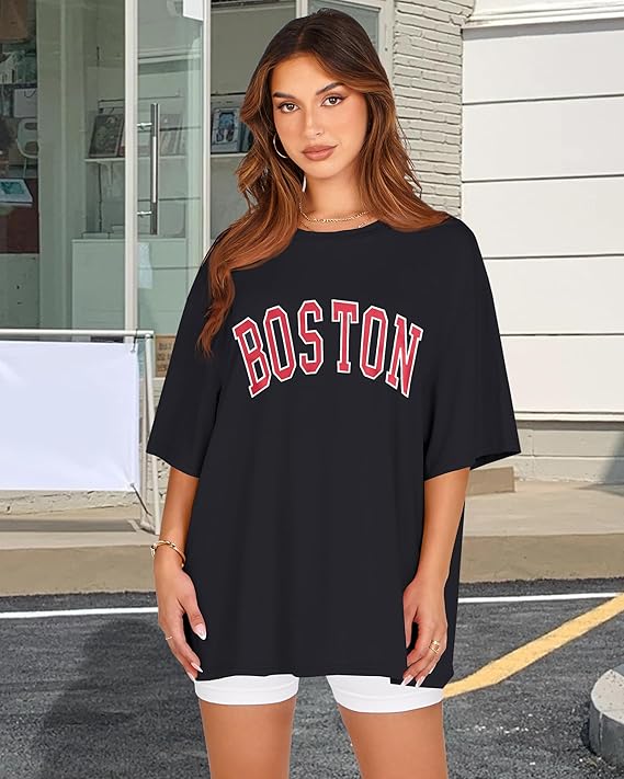 Oversized Tshirts for Women Summer Short Sleeve Casual Basic Tee Tops Loose Fit Shirts
