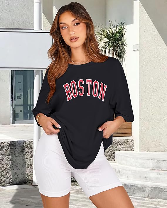 Oversized Tshirts for Women Summer Short Sleeve Casual Basic Tee Tops Loose Fit Shirts