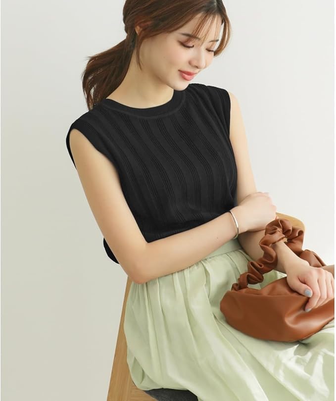 Lope Picnic GDM14540 Women's Knit Pullover, Back Pearl Knit Pullover, 2-way, UV Protection, Machine Washable, Cool Touch