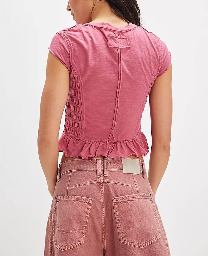 Men ClothiWomens Summer Top Cap Sleeve Smocked Shirts Ruffle Hem Going Out Tops Shirred Tank Crop Tee Y2K Outfitsng Fashion Button Sweater Loose Casual Merino Wool Cardigan