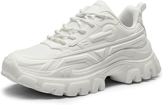 DREAM PAIRS Women Chunky Fashion Sneakers Platform Bold Lace-Up Comfortable Sneakers.
