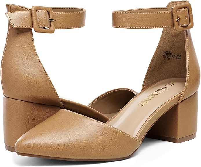 DREAM PAIRS Women's Low Heel Pump Shoes