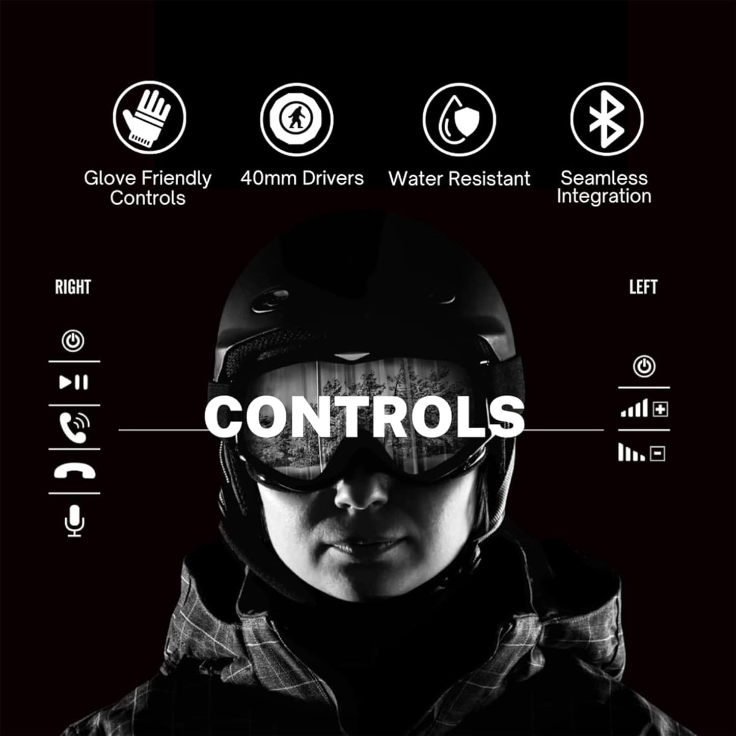 Outdoor Tech - Chips Ultra 2.0 Headphones - True-Wireless Bluetooth Helmet Speakers for Skiing Snowboarding Biking and Power Sports