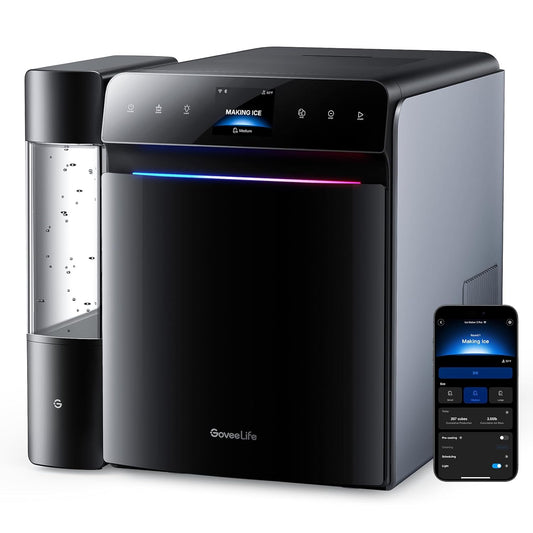Smart Countertop Ice Maker 2 Pro, 3-Minute Fast 9 Ice Cubes with 3 Size, 47lbs Daily, 40dB Quiet, Smart Pre-Cooling, App & Voice Control, Self-Clean, Dual Water Tanks for Home, Coffee, Party
