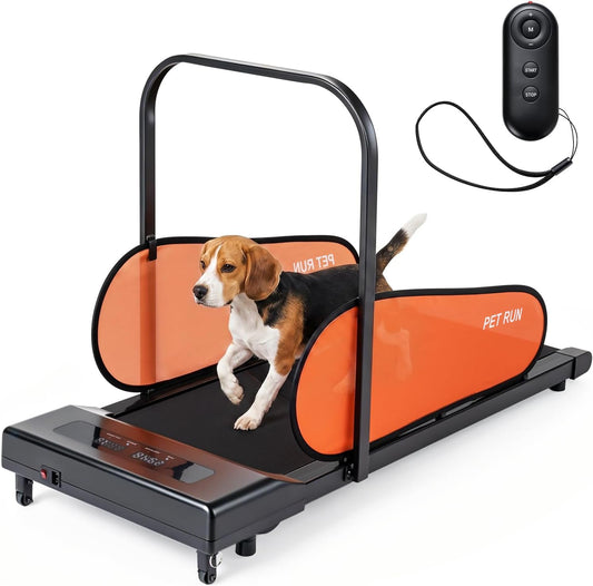 Dog Treadmill for Small & Medium Sized Dogs, 2.5 HP Low-Noise Powerful Motor, Easy-to-Monitor LED Display, Remote Control, 15 Programs, 0.6-6 Mph, Timer Function, Indoor Pet Exercise Machine