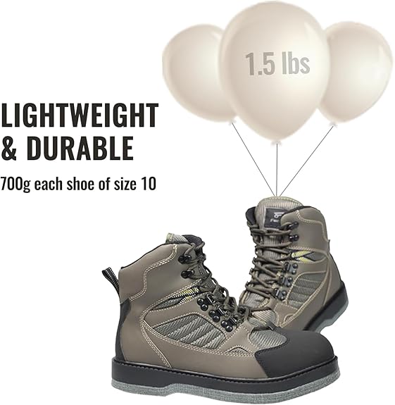 8 Fans Felt Sole Wading Boots, Felt Wader Fishing Boots, Non-Slip Felt Bottom Boots for Fly Fishing