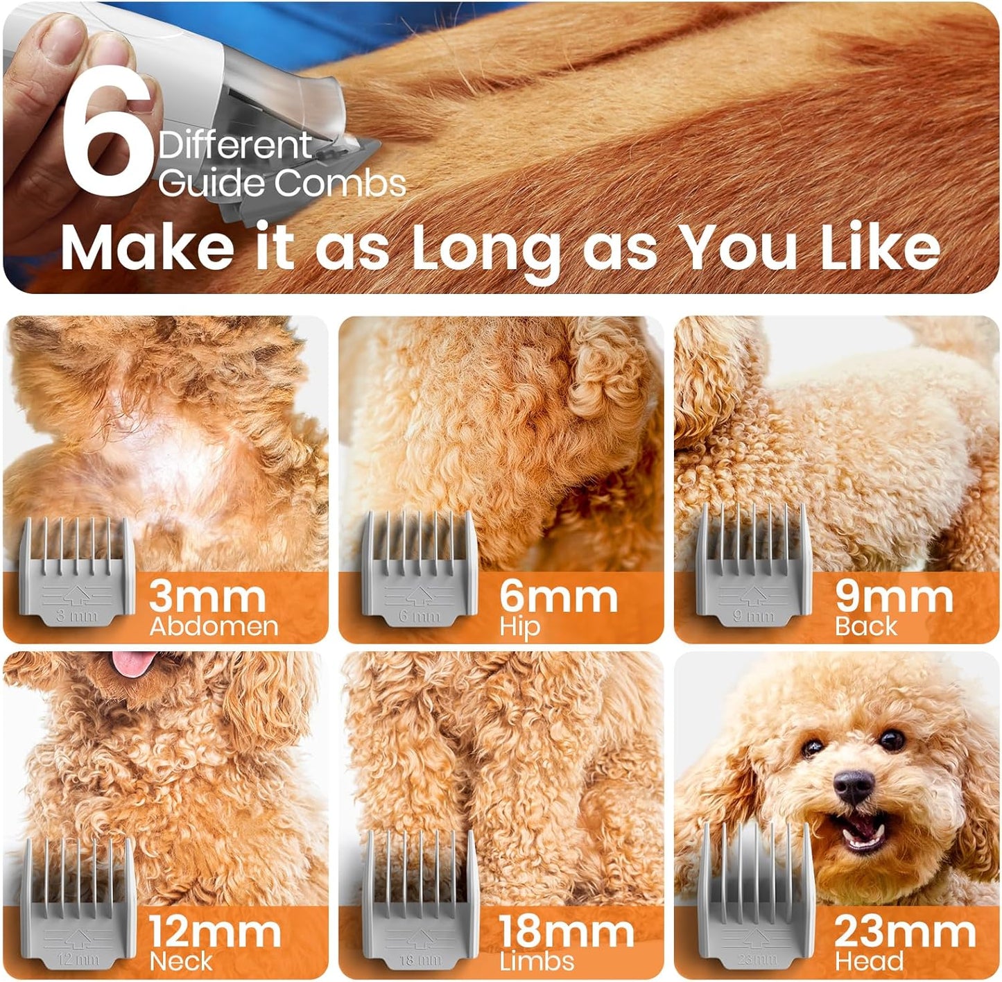 Dog Grooming Vacuum, Pet Grooming Vacuum with Clipper Nail Grinder, 1.5L Dust Cup Dog deshedding Brush with 7 Tools for Shedding Pet Hair, Home Cleaning(Blue)