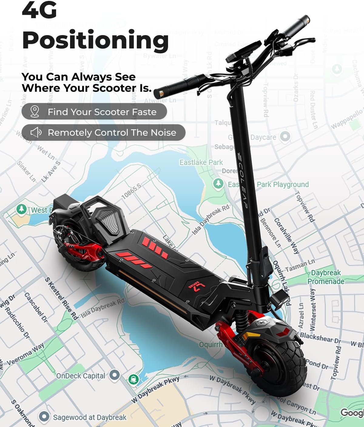 Electric Scooter for Adults, 28/43.5 MPH, 50/75 Mile Range, 1500W/4000W Peak Motor, Dual Hydraulic Suspension, 4G Smart, UL2272/2271 Certified