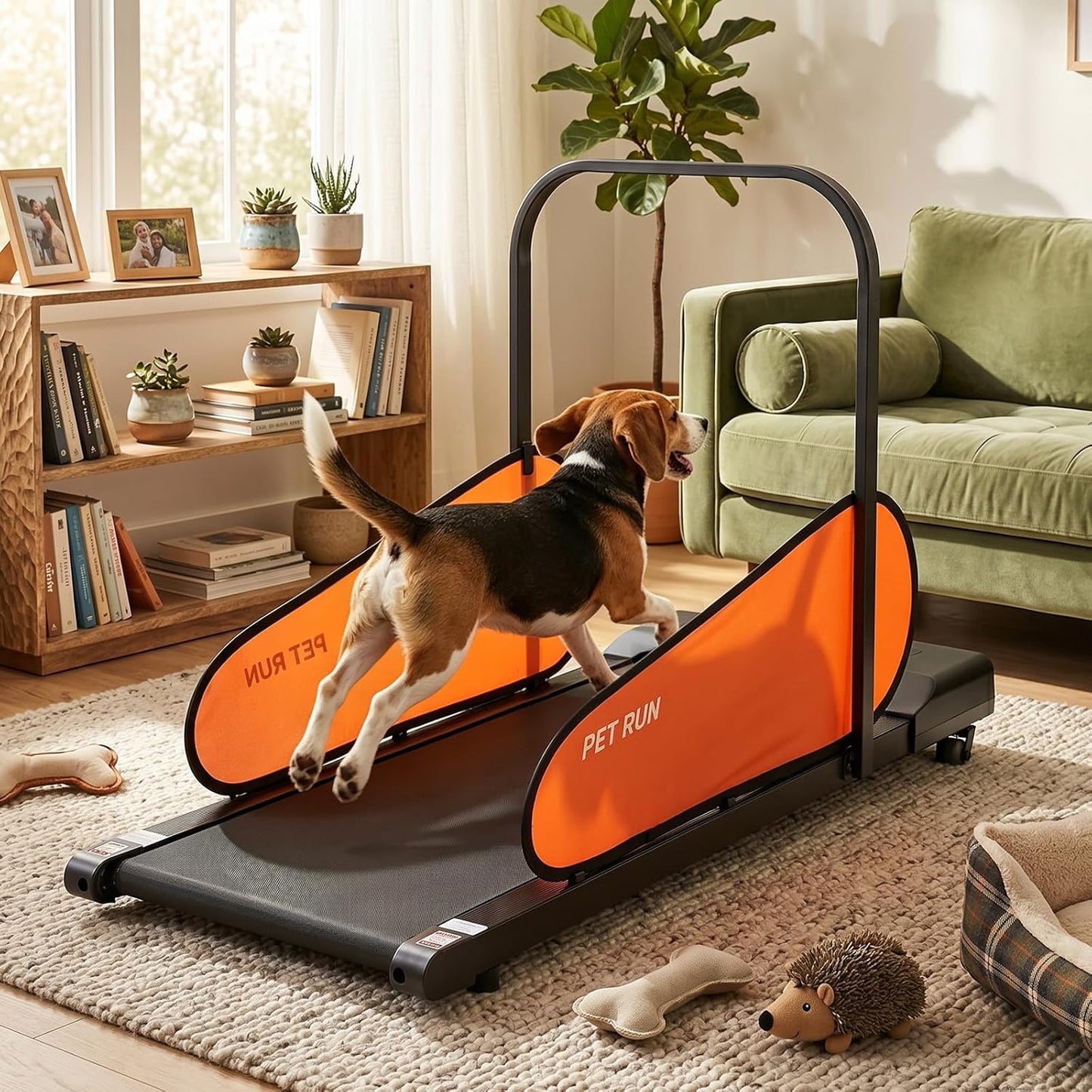 Dog Treadmill for Small & Medium Sized Dogs, 2.5 HP Low-Noise Powerful Motor, Easy-to-Monitor LED Display, Remote Control, 15 Programs, 0.6-6 Mph, Timer Function, Indoor Pet Exercise Machine